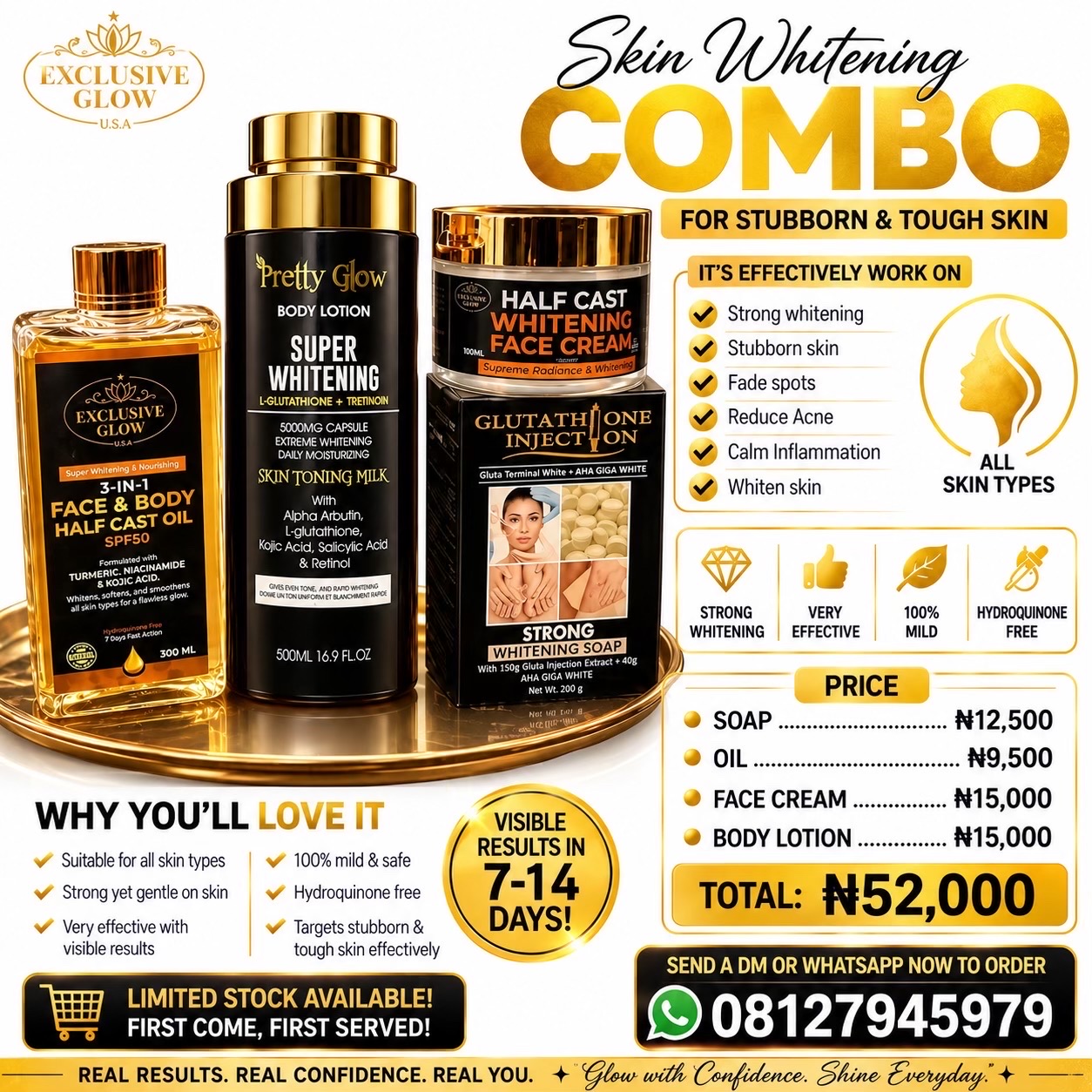 Exclusive Glow Skin Whitening Combo With Body lotion