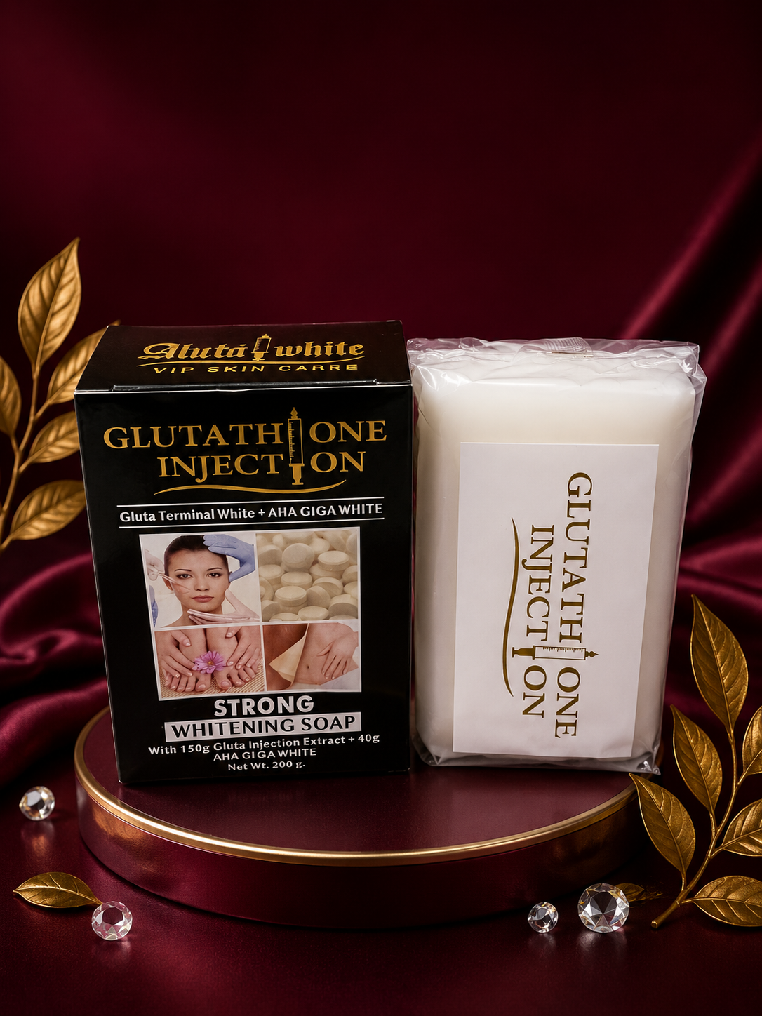 Glutathione Injection Strong Whitening Soap + AHA Giga White